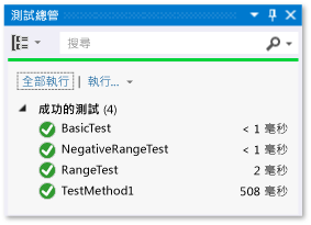 所有測試都成功