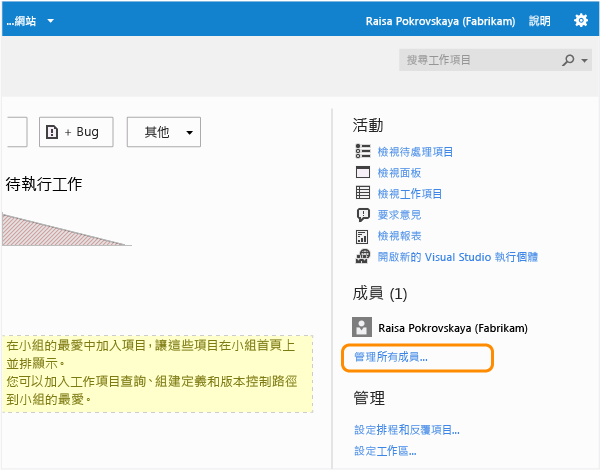 管理小組或 Team 專案的成員