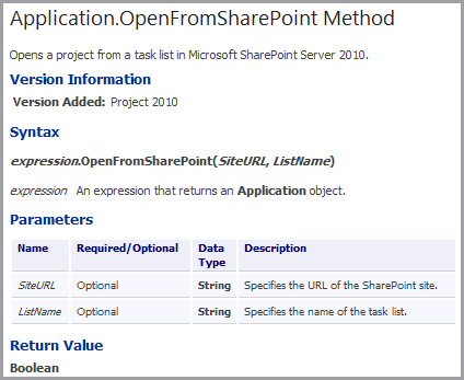 Syntax example in VBA Help