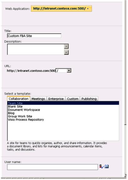 Configuring the custom FBA web application