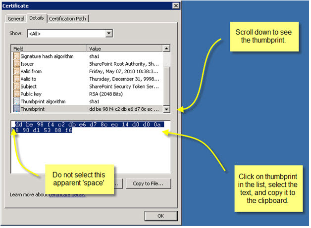 Selecting the thumb print