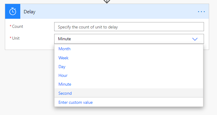 Configure delay action