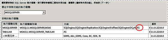 SQL 解除安裝選取執行個體