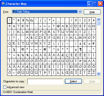 Character Map