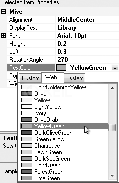 Modifying a label element property