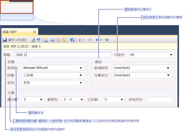 風險工作項目表單