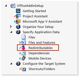 The Redistributables file in Solution Explorer