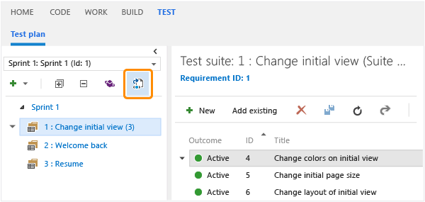 Choose a test suite, right-click and choose Export