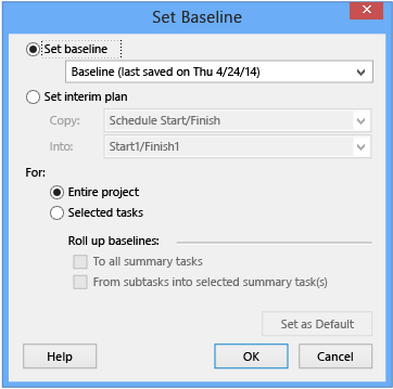 Set baseline