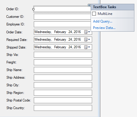 Orders table bound to details