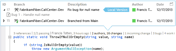 CodeLens: Change checked into another branch