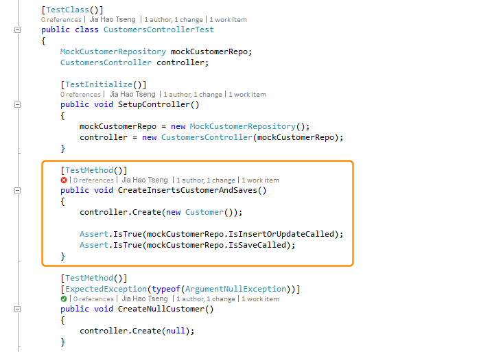 CodeLens - Go to unit test definition