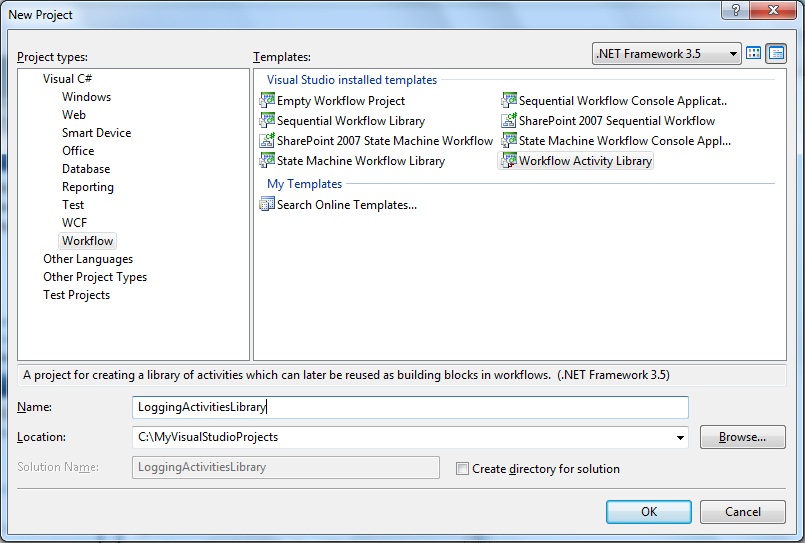 Create the project in Visual Studio