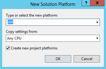 visual studio 2010 new solution platform dialog box