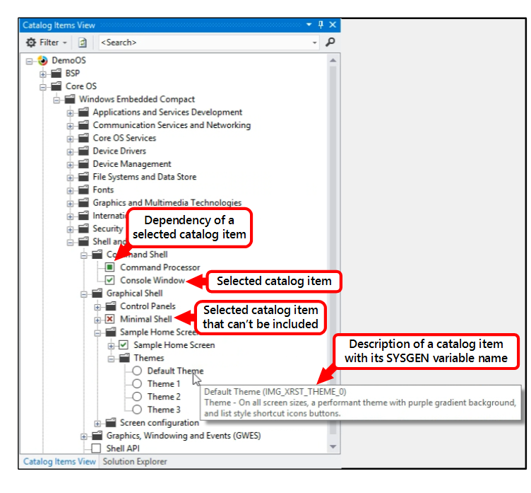 Catalog Items View in Visual Studio 2012