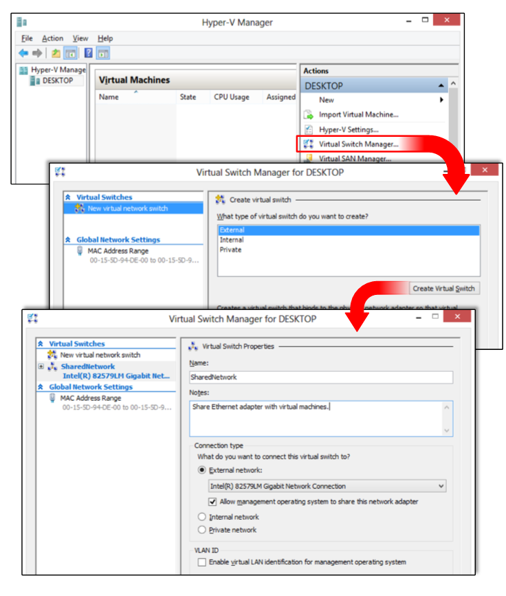 Create a virtual switch in Hyper-V