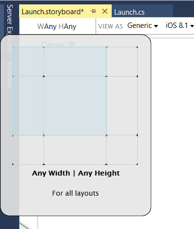 確定 Size 類別設定為 any：any，而 View As 為 Generic