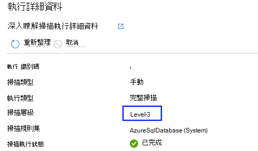 顯示已套用實際掃描層級的螢幕快照。