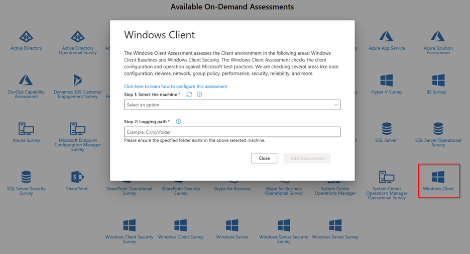 [Active Directory 評定] 對話方塊，其中已醒目提示 [新增評定] 按鈕。