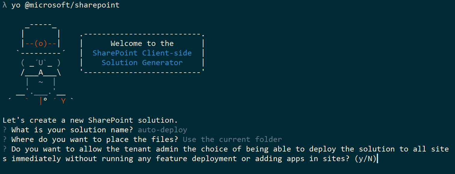 Yeoman question around tenant deployed option