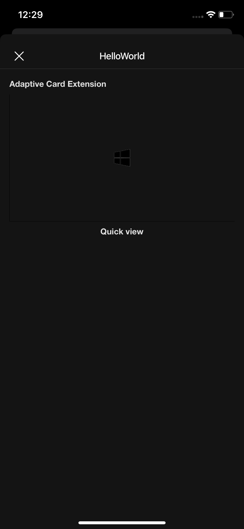 Screenshot that shows how the same image in Quick View viewed on mobile appears in dark mode.