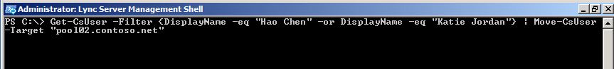 PowerShell Get-CsUser Cmdlet 範例。