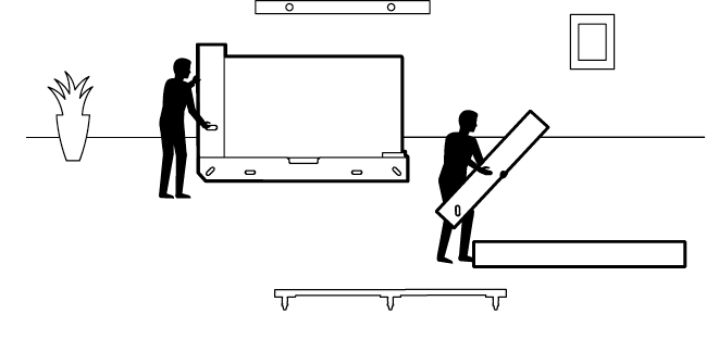 將 Surface Hub 85 吋放在掛接或購物車上。