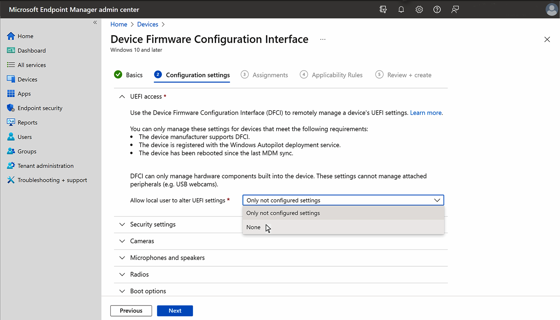 封鎖使用者存取以變更 UEFI 設定