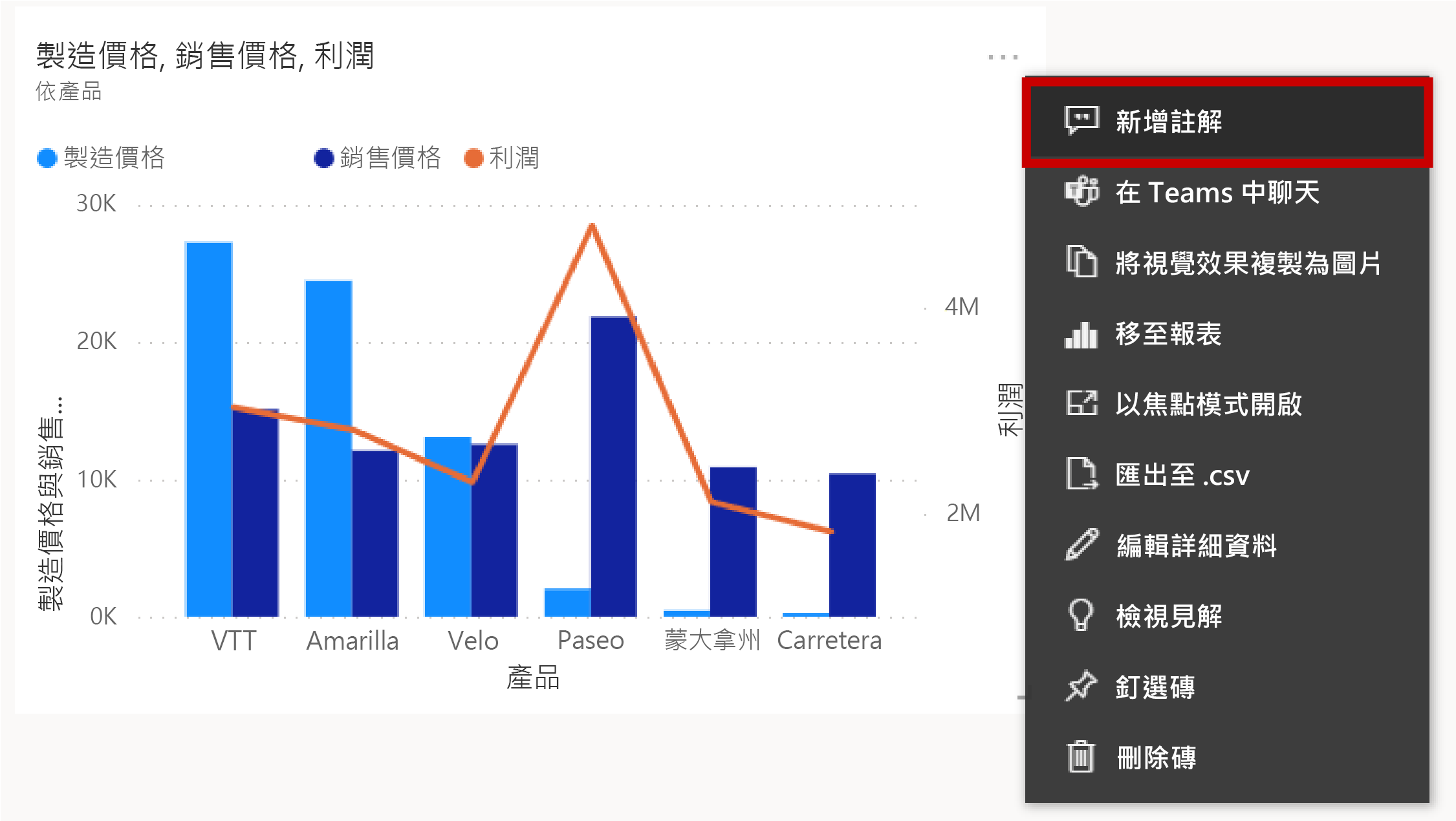 將批註新增至視覺效果