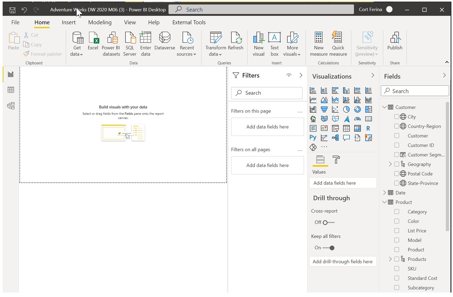 Power BI Desktop 空畫布