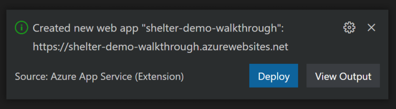 Screenshot showing the deployment configuration option.