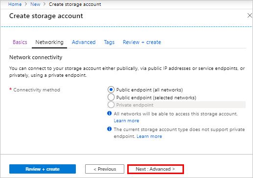 Azure 入口網站中的 [HDInsight 網路] 索引標籤。