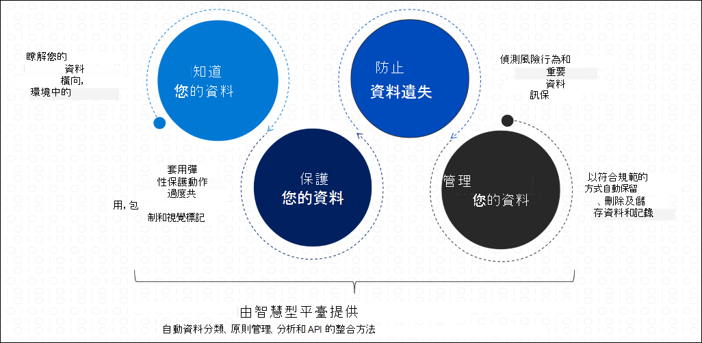 Diagram that shows the four principles of data management.