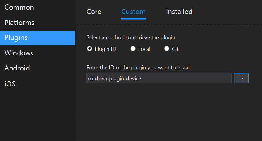 cordova-add-plugin-byid