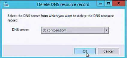確認已選取正確的 DNS 伺服器並刪除記錄