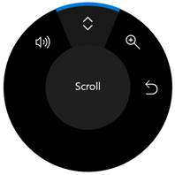 Surface Dial off-screen 功能表的螢幕快照。