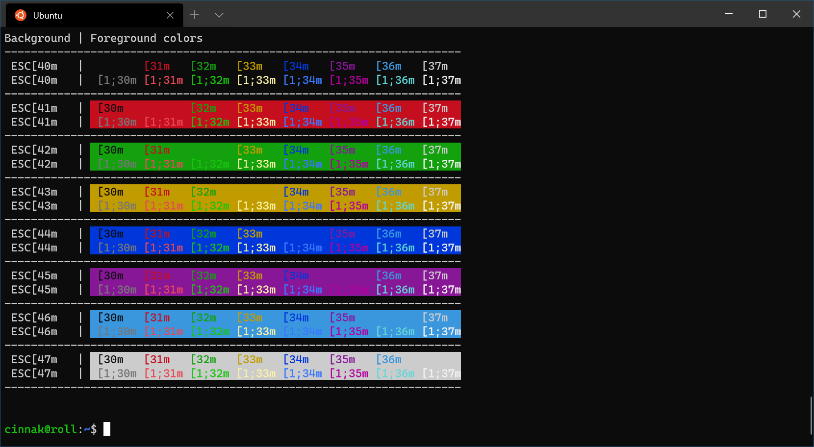 Windows Terminal Campbell color scheme