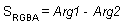 減法運算的方程式 (s (rgba) = arg1 - arg 2) 